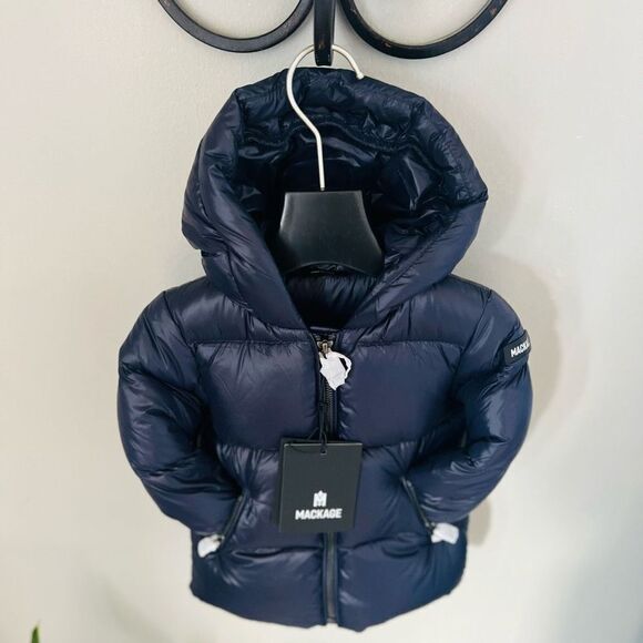MACKAGE Morgan Water Repellent Down Insulated Hooded Puffer Jacket, 6 Months NWT - Picture 1 of 17